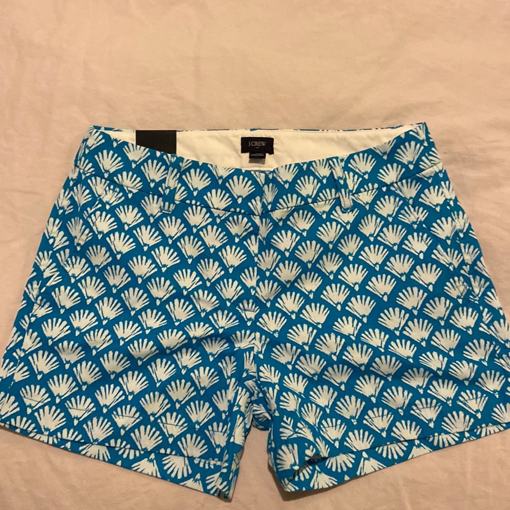 JCrew cotton chino shorts with shell print
